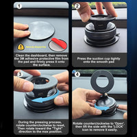 360° Magnetic Car Phone Mount with Vacuum Suction Base
