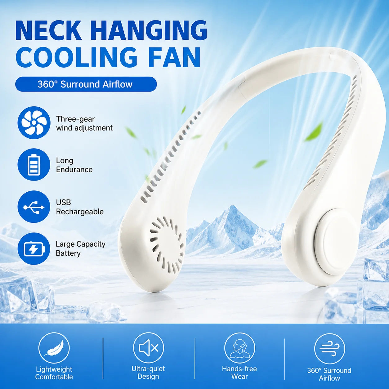 Rechargeable Neck Fan