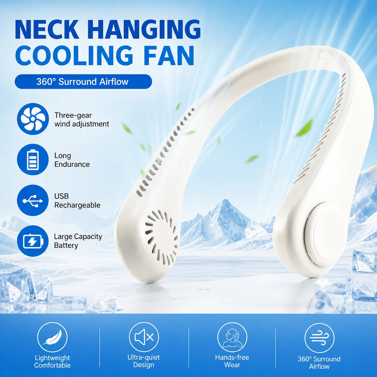 Rechargeable Neck Fan