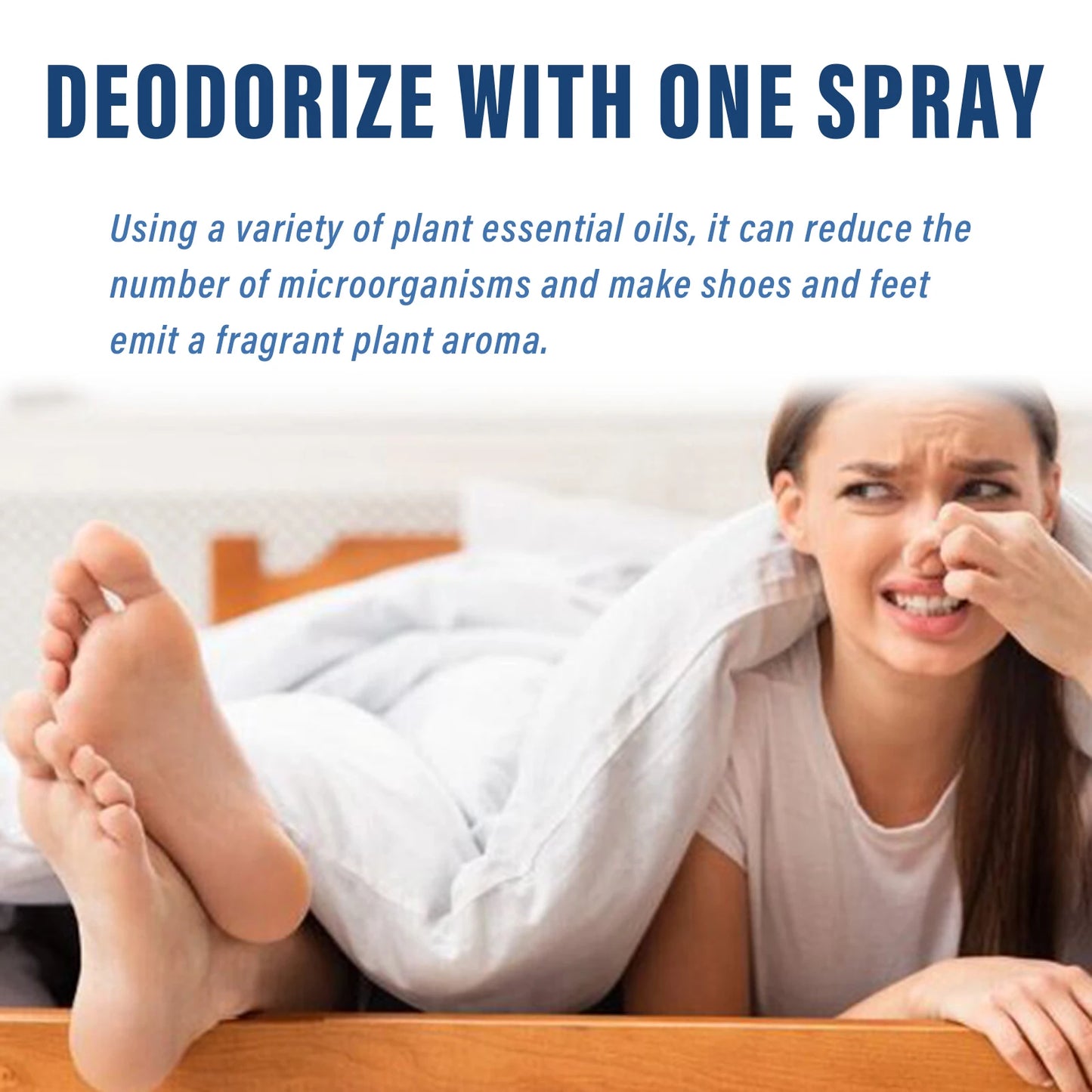 Foot spray in use