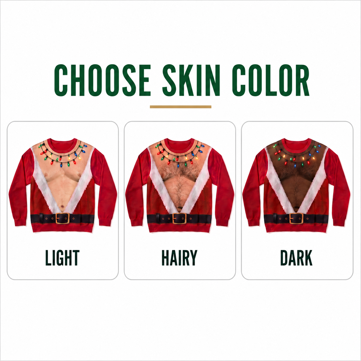 Santa Bare-Chest Christmas Sweater