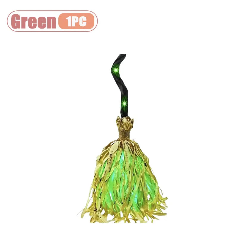 Glowing Witch Broom with Spooky Sounds & Motion