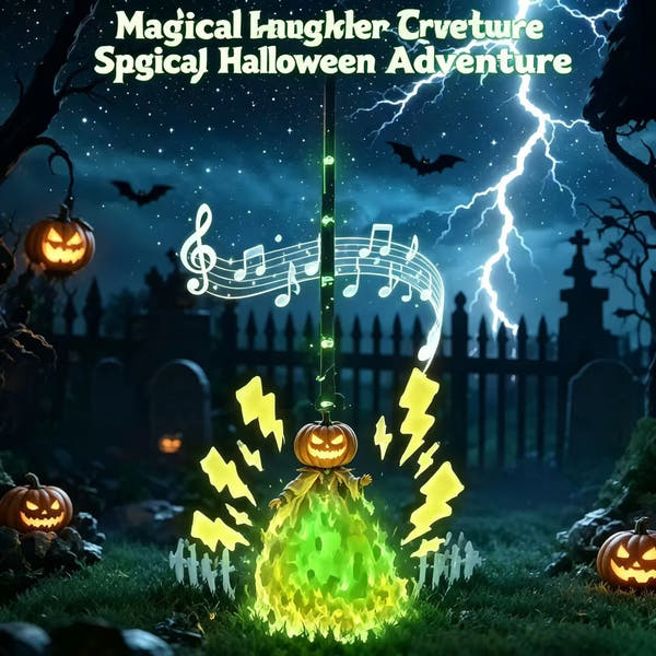 Glowing Witch Broom with Spooky Sounds & Motion