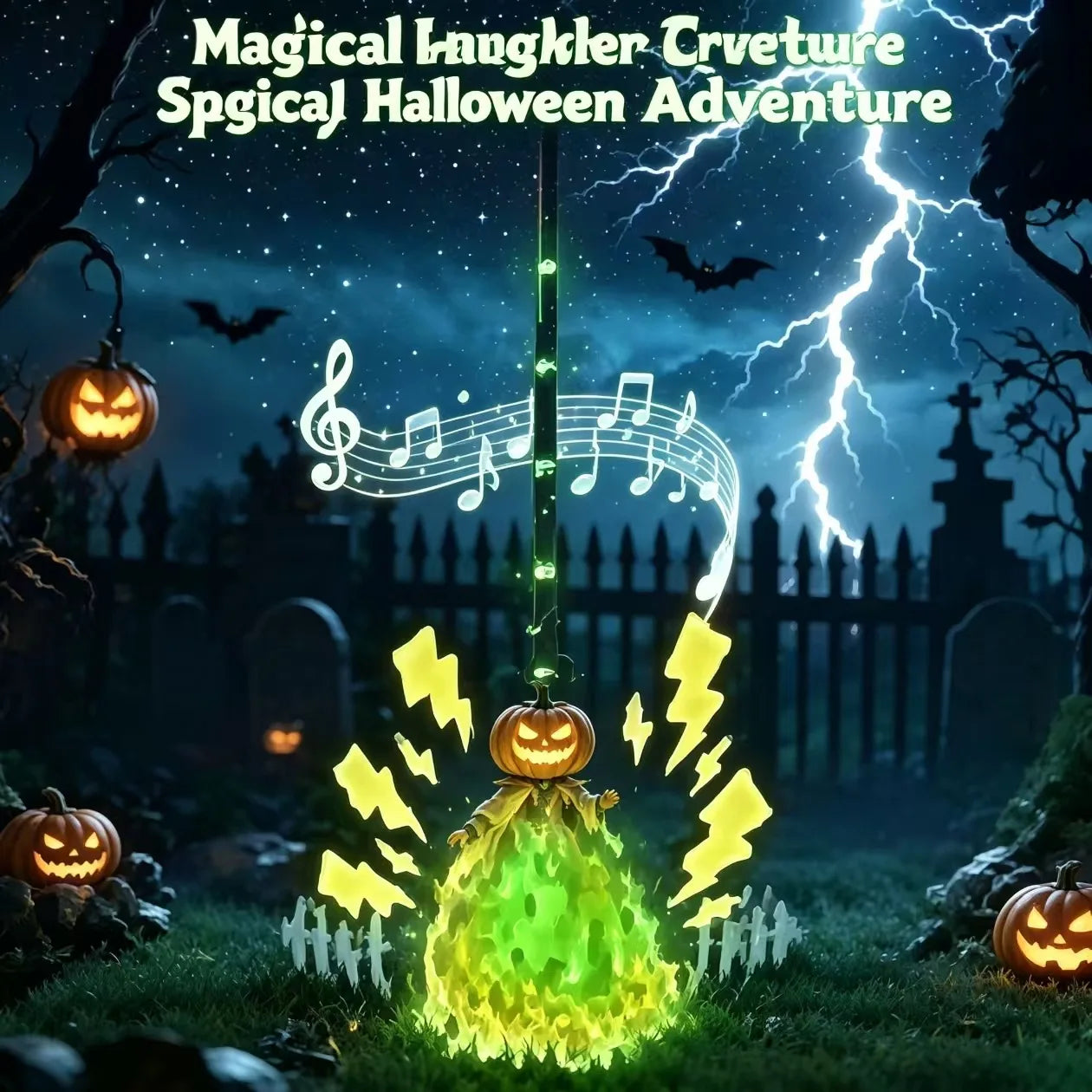 Glowing Witch Broom with Spooky Sounds & Motion