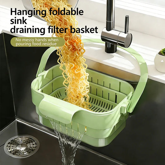Foldable Hanging Sink Colander & Strainer Basket