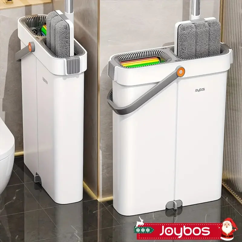 Ultra-Slim Flat Mop & Bucket Set – Hands-Free Wash & Dry Floor Mop