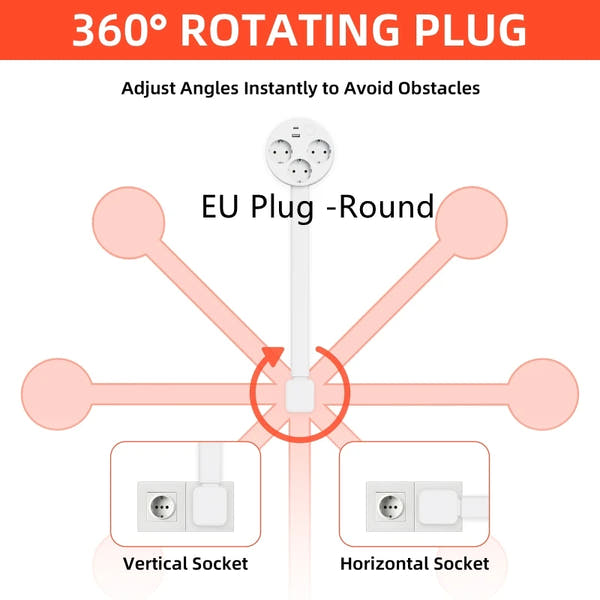 Rotating Outlet Extender with USB — Adjustable Arm