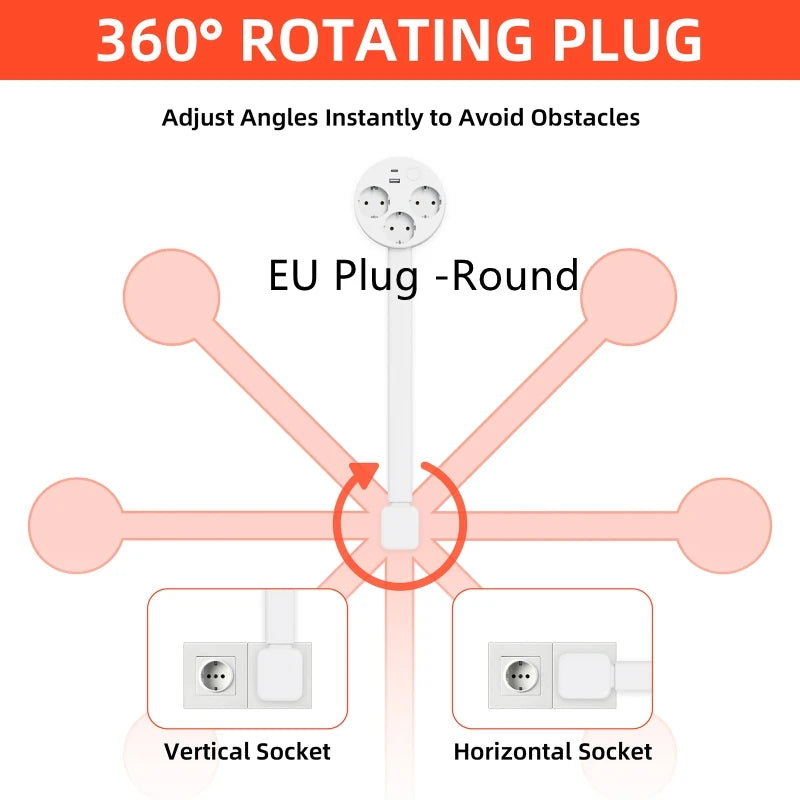Rotating Outlet Extender with USB — Adjustable Arm