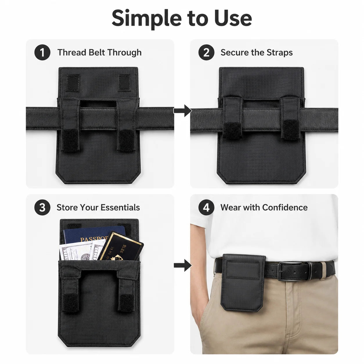 Slim Hidden Belt Wallet