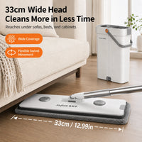 Ultra-Slim Flat Mop & Bucket Set – Hands-Free Wash & Dry Floor Mop