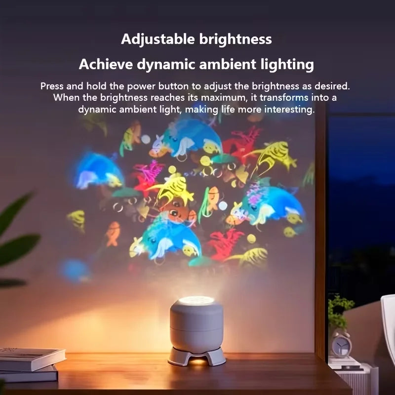 2026 LED Dynamic Projector USB Plug in Projection Night Light Adjustable Lighting for Home Christmas Parties Floor and Ceiling