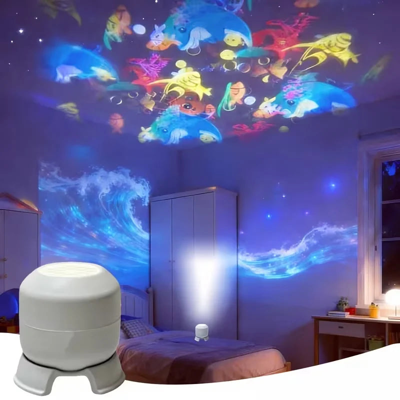 2026 LED Dynamic Projector USB Plug in Projection Night Light Adjustable Lighting for Home Christmas Parties Floor and Ceiling