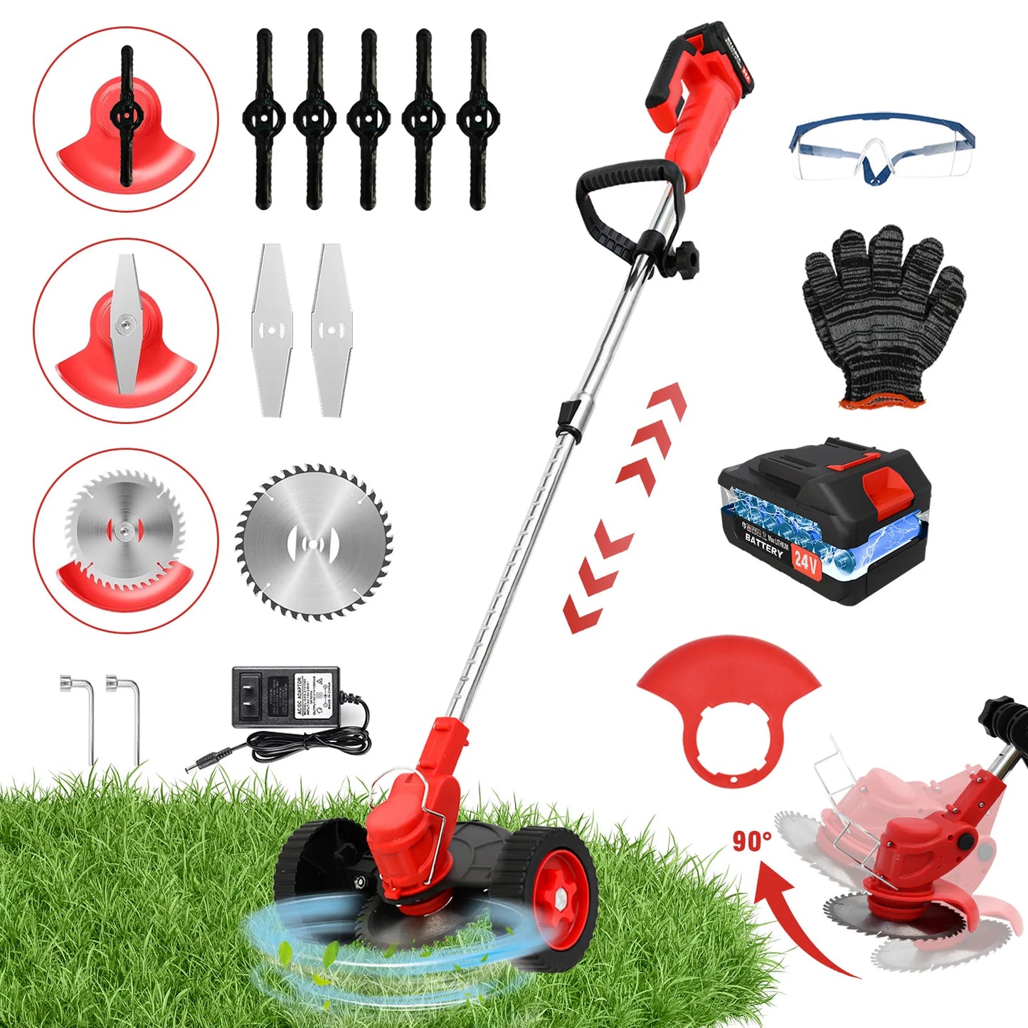 21V Cordless Weed Wacker & Edger — 3-in-1 Kit