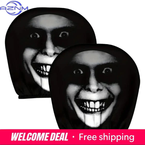Spooky Smile Car Headrest Covers (2-pack)