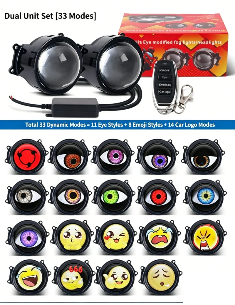 LED Devil Eye Car Headlight Projectors