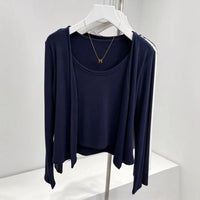 Faux Two-Piece Cardigan & Cami Set