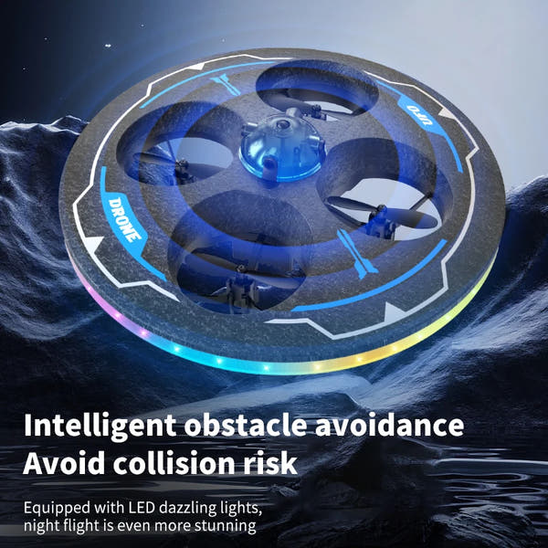 Light-Up UFO Drone with Camera & Obstacle Avoidance