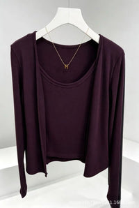 Faux Two-Piece Cardigan & Cami Set