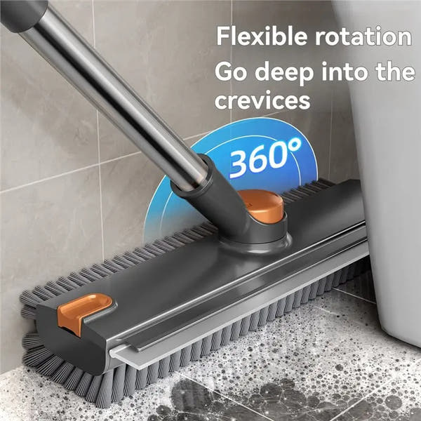 3-in-1 Stiff Bristle Floor & Bathroom Scrub Brush