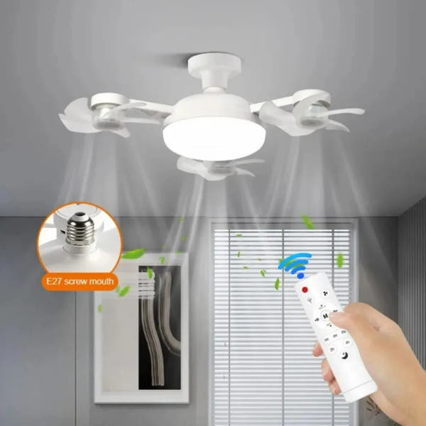 E27 Drone Ceiling Fan Light (2-in-1)
