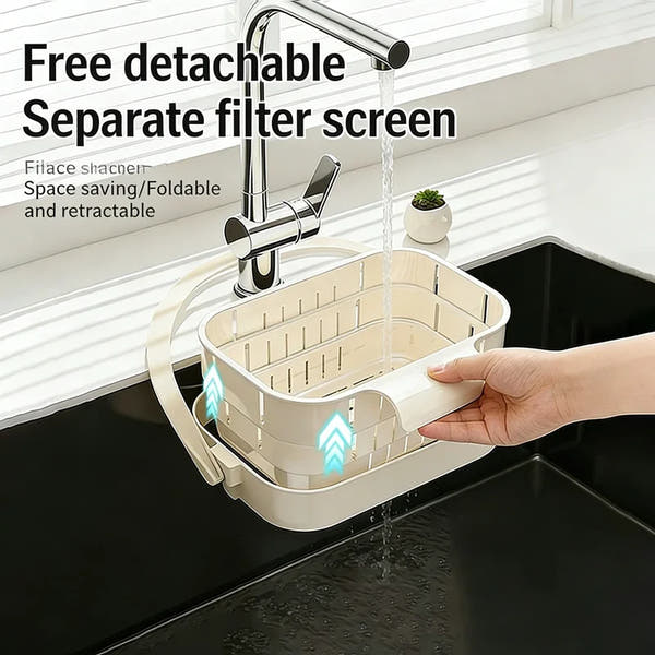 Foldable Hanging Sink Colander & Strainer Basket
