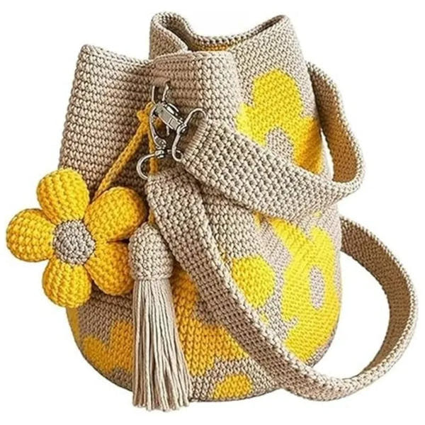 Handwoven Crochet Flower Bag