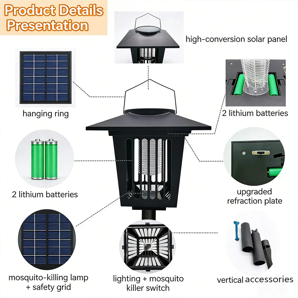 3-in-1 Solar Garden Insect Killer Light