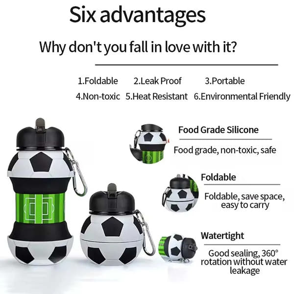 Foldable Sports Ball Water Bottle