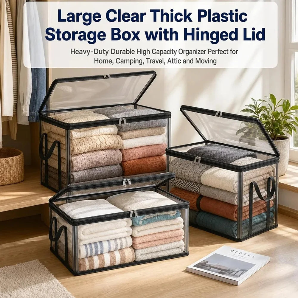 Clear Clothes Storage Bins