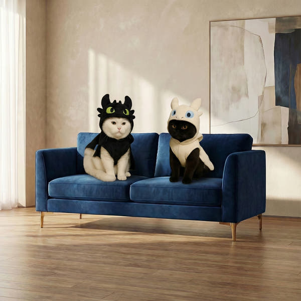 Cozy Dragon Hoodie Costume for Cats & Small Dogs