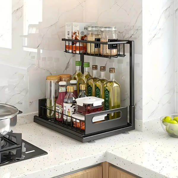 Under-Sink Pull-Out Organizer – Sliding Storage Drawer