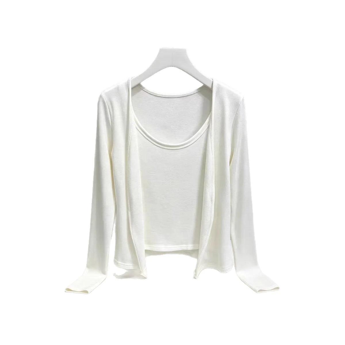 Faux Two-Piece Cardigan & Cami Set