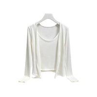 Faux Two-Piece Cardigan & Cami Set