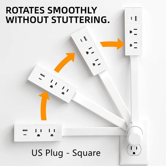 Rotating Outlet Extender with USB — Adjustable Arm