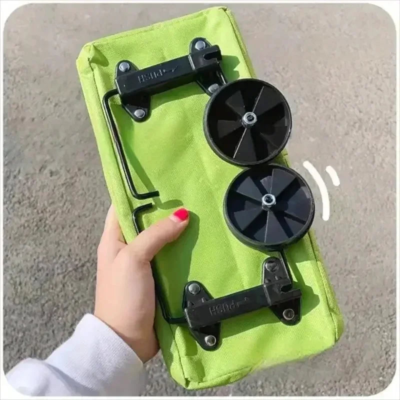 Foldable Portable Shopping Cart with Wheels | Lightweight Backpack-Style Hand Cart for Home Use