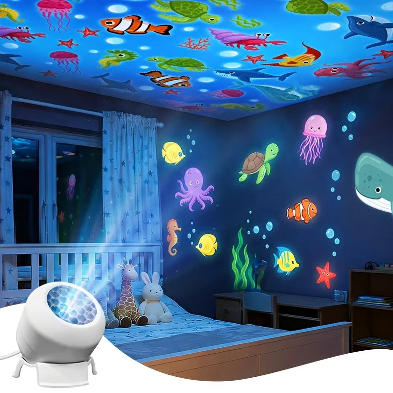 LED Ocean & Galaxy Projector Night Light