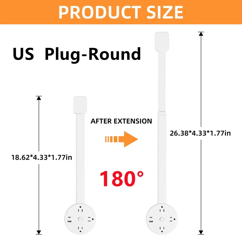 Rotating Outlet Extender with USB — Adjustable Arm