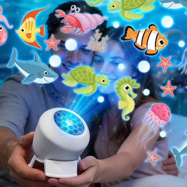 LED Ocean & Galaxy Projector Night Light