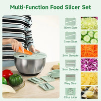 5-in-1 Stainless Steel Salad Spinner and Vegetable Slicer