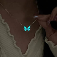 Glow-in-the-Dark Butterfly Necklace & Bracelet Set