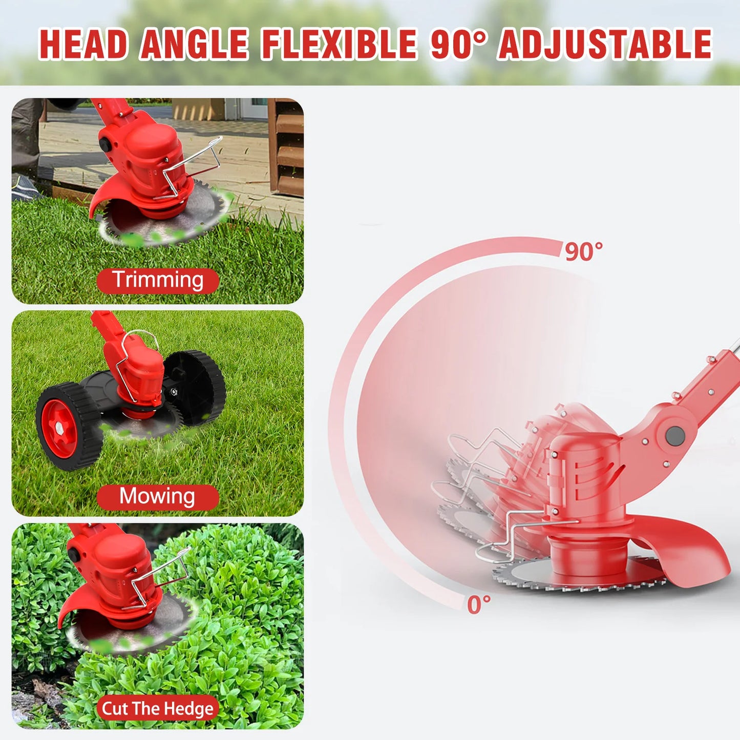 21V Cordless Weed Wacker & Edger — 3-in-1 Kit