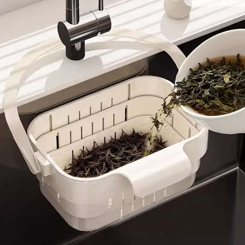 Foldable Hanging Sink Colander & Strainer Basket