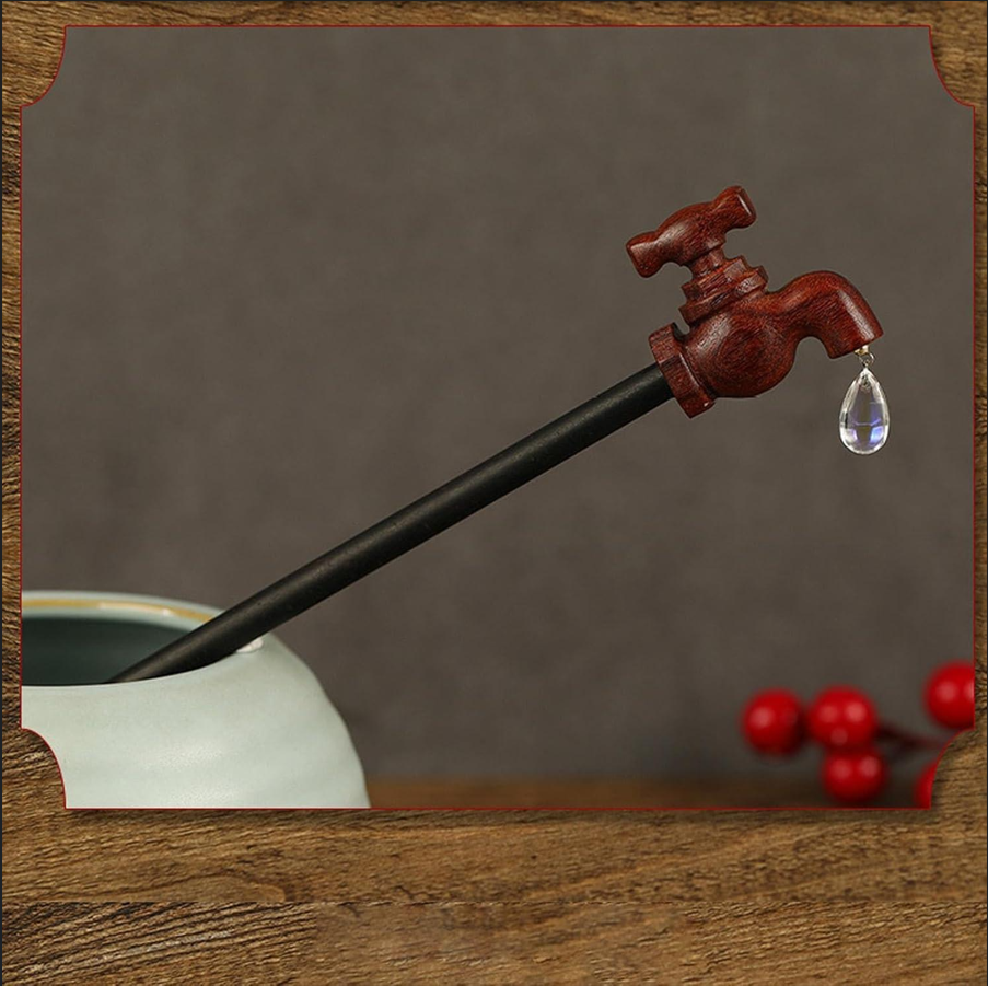Wooden Faucet Hair Stick