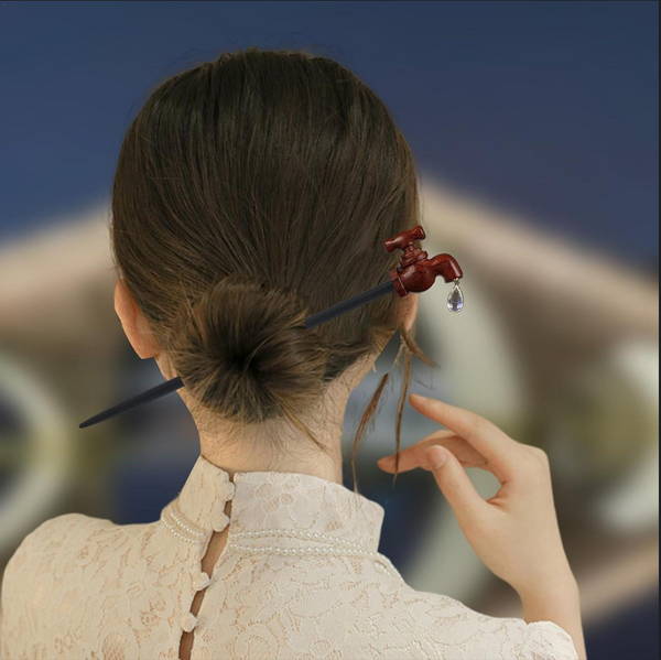 Wooden Faucet Hair Stick