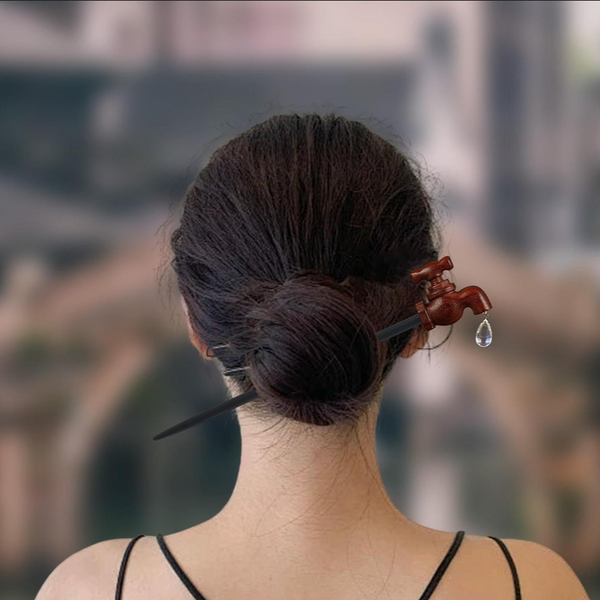 Wooden Faucet Hair Stick
