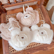 Cute Plush V-Neck Bra Set