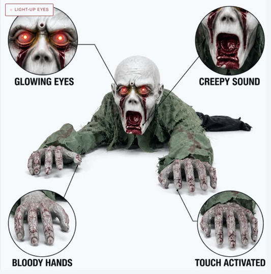 Crawling Zombie Halloween Animatronic