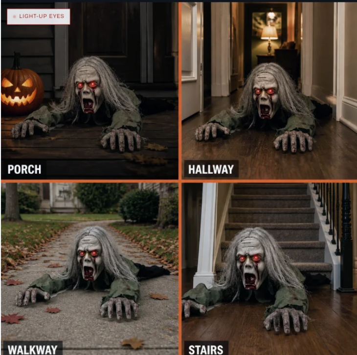 Crawling Zombie Halloween Animatronic