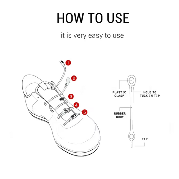 Tieless Elastic Shoe Laces
