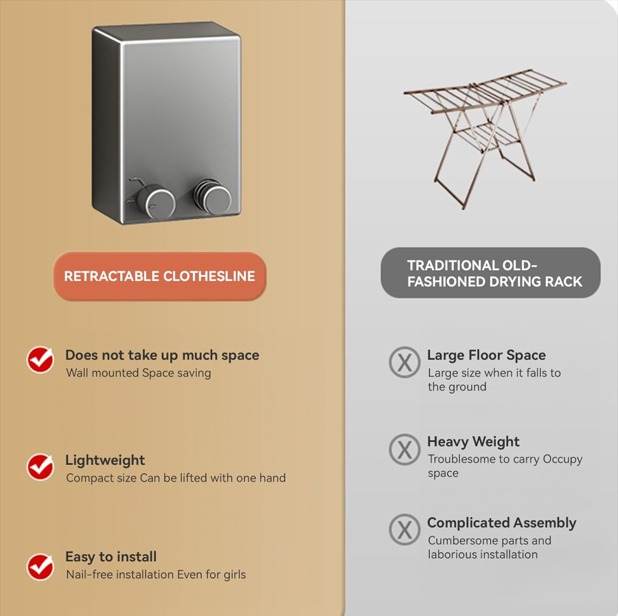 Invisible Retractable Clothesline